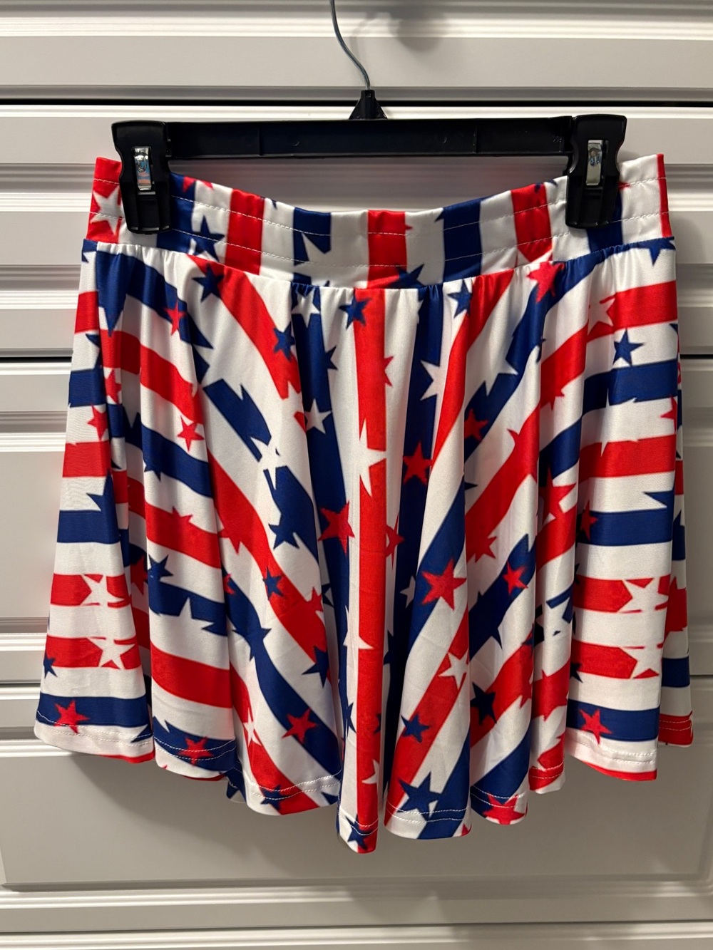 Patriotic Red White Blue Star Stripe Skort